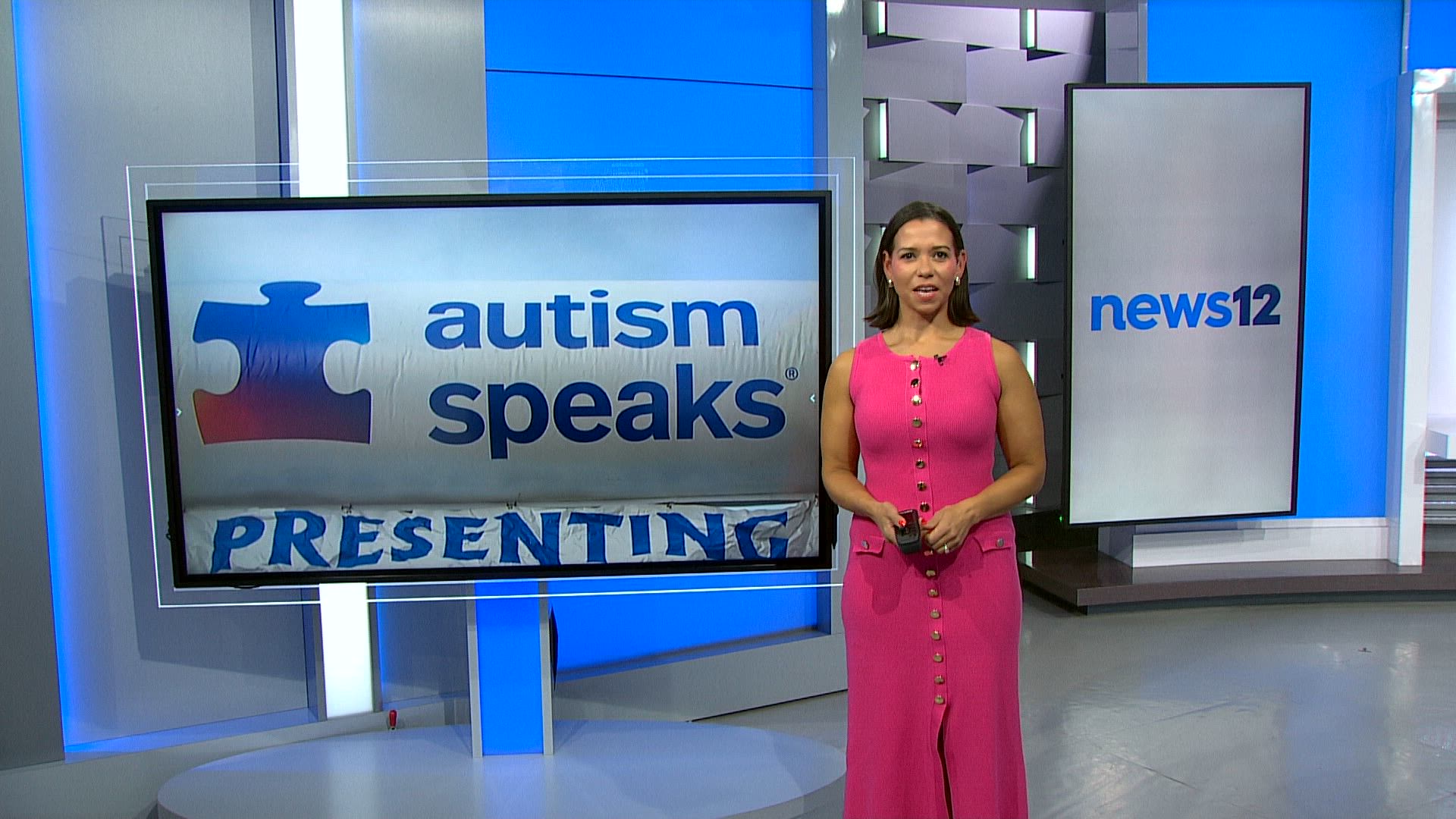 News 12 still: Northern New Jersey Empower Walk and 5K Still frame from News 12 New Jersey coverage of the Autism Speaks Empower Walk and 5K at Meadowlands Racetrack in East Rutherford, New Jersey